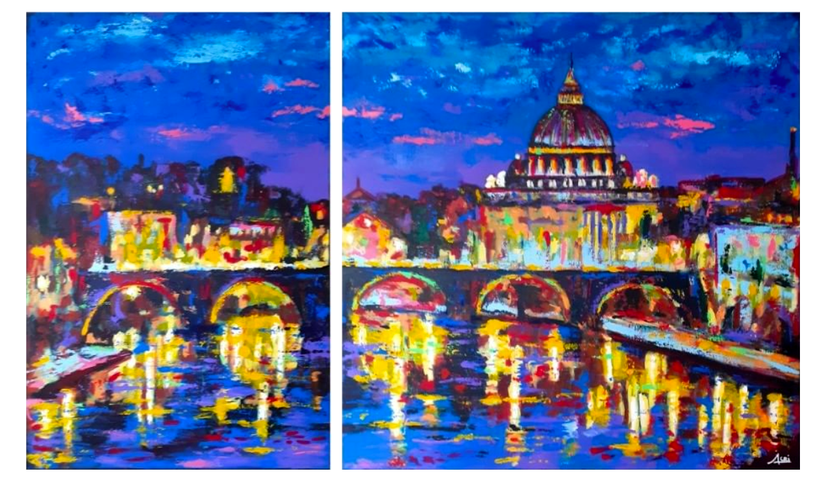 L04 Veduta illuminante - S. Pietro dal lungo Tevere